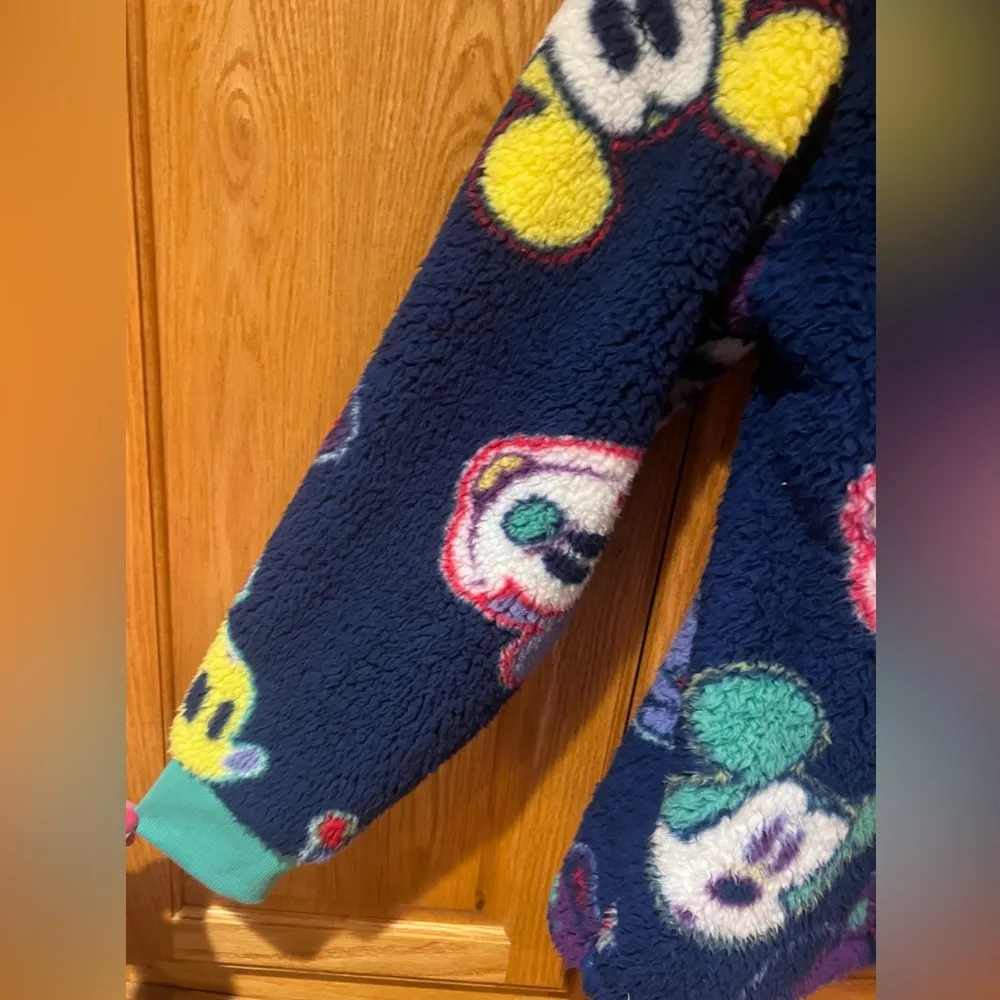 Disney Parks Mickey Mouse Sherpa Fleece Crewneck Sweater Sweatshirt Sz Small NEW - Image 3