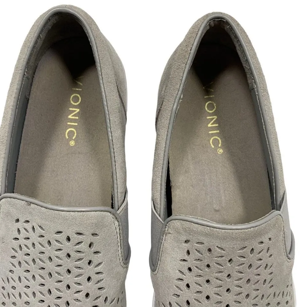 Vionic KANI Gray Laser Cut Suede Slip-On Shoes Sneakers Size 8.5 - Image 6