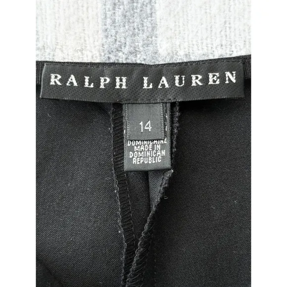 A2‎ Ralph Lauren Black Wool Blend Straight Leg Career Dress Pants Size 14 - Image 2