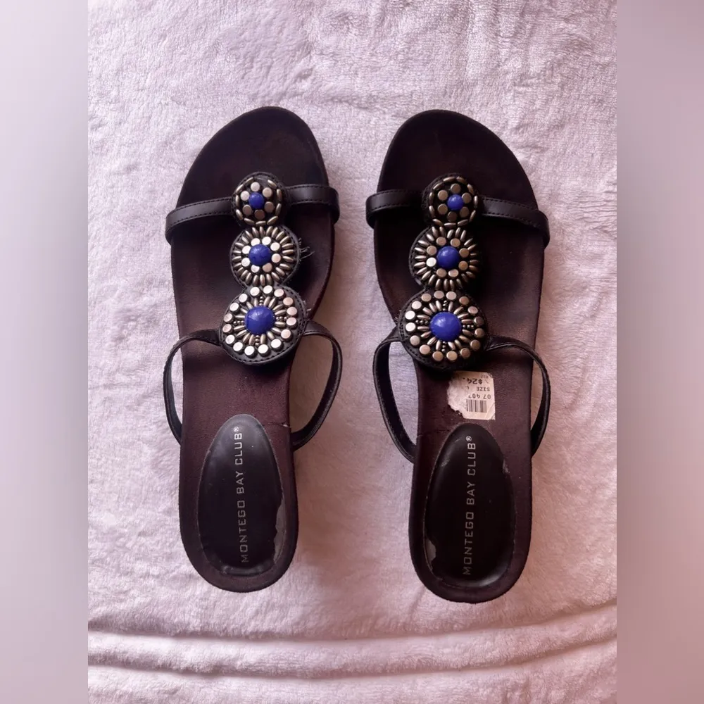 Montego Bay Club Slip on Wedge Slide Sandals Woman's size 6.5 - Image 2