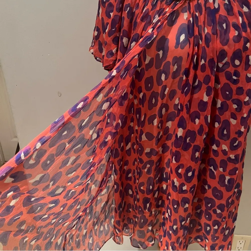 DVF | Pink Cheetah Sheer Dress - Image 4