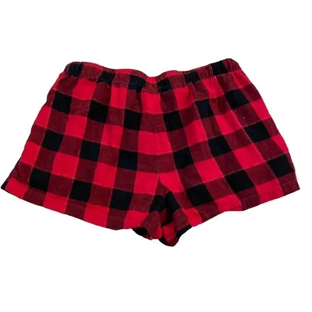 Stars Above Buffalo Plaid Ref Black Bedtime Sleepwear Short Pajama Pants SZ XS - Image 2