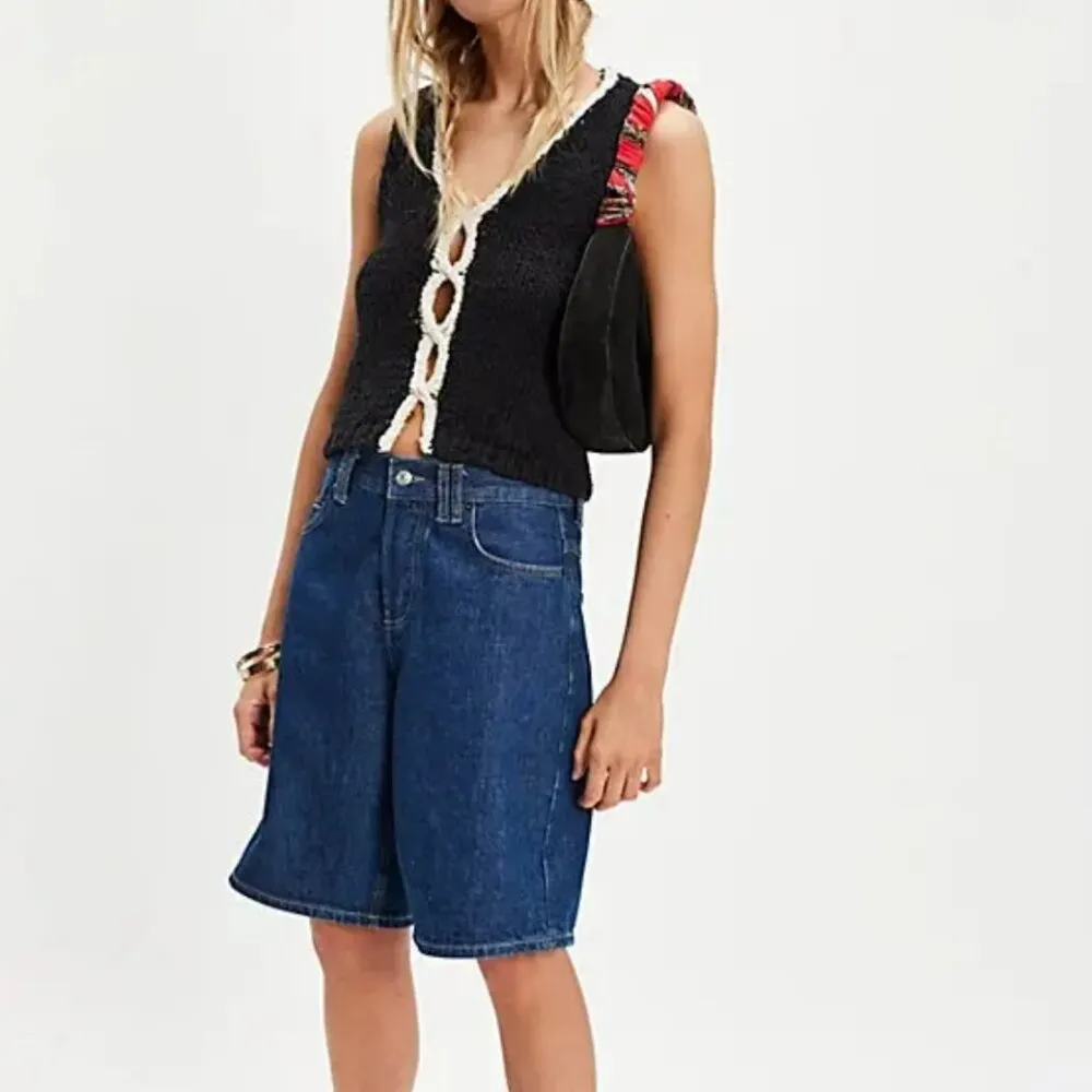 #29 NWT Free People Sicily Shell Sweater in Black Combo - Image 3