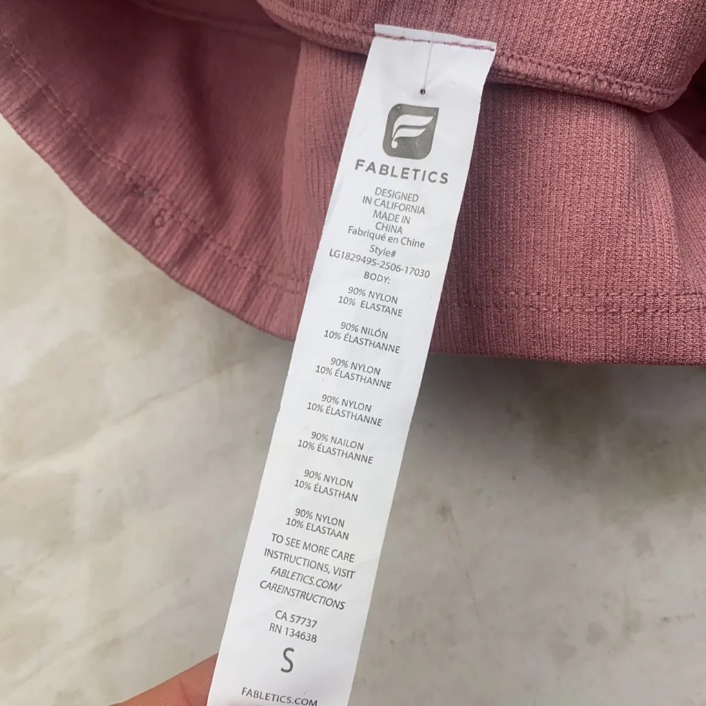 FABLETICS High Waisted SculptKnit Openwork 7/8 Leggings | Pink | Size- S… - Image 13