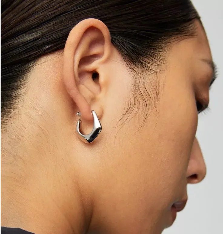 Silver Earrings Silver Hoop Earrings - Image 7