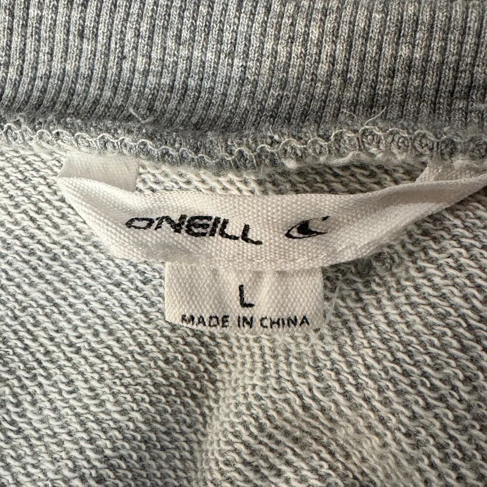 O’Neill Large Sweatshirt Crew Neck Long Sleeve Stretch Floral Gray Heather Women - Image 9