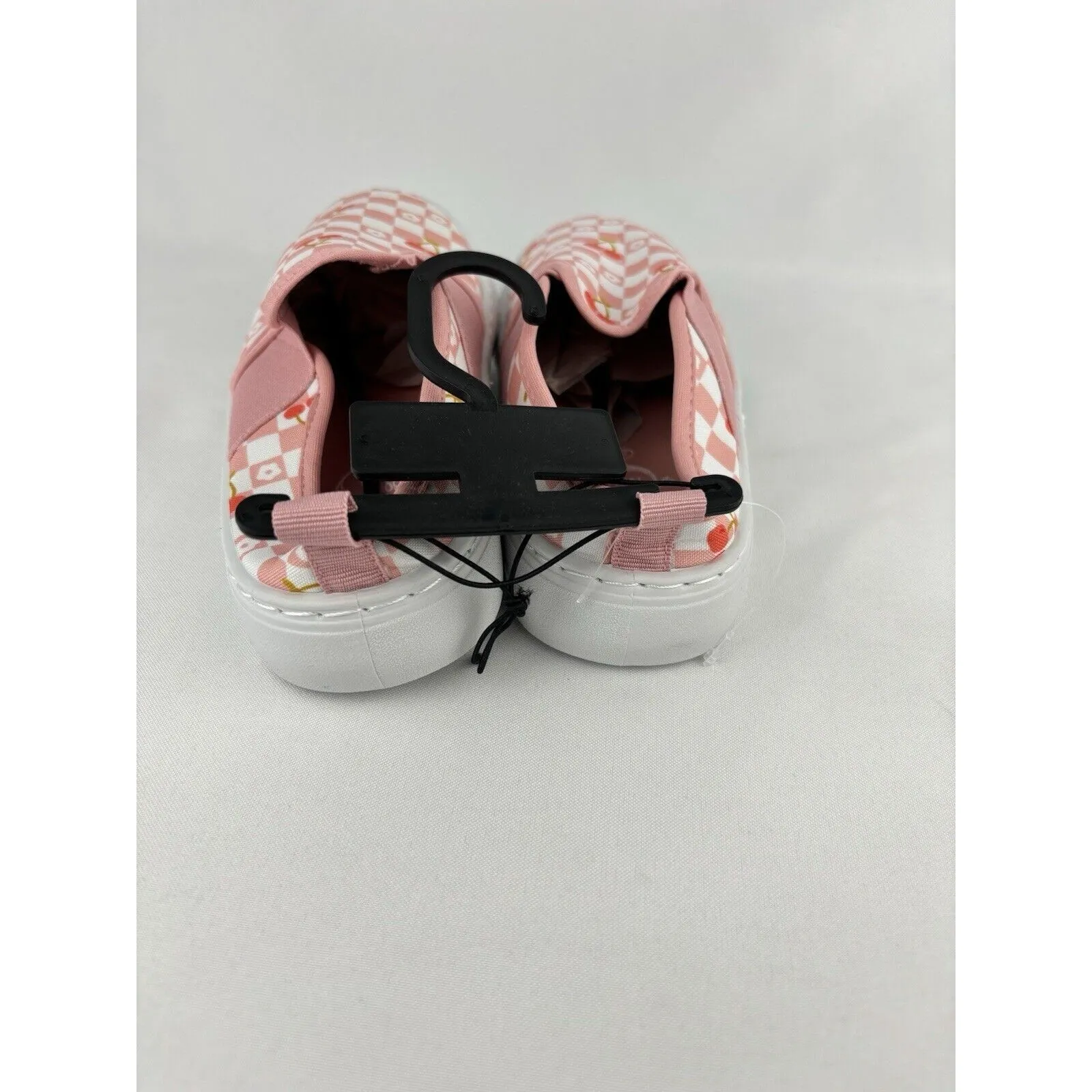 Women’s Sole Mates Pink White Checkered & Cherry Slip On Shoes Size 9‎ New! - Image 5
