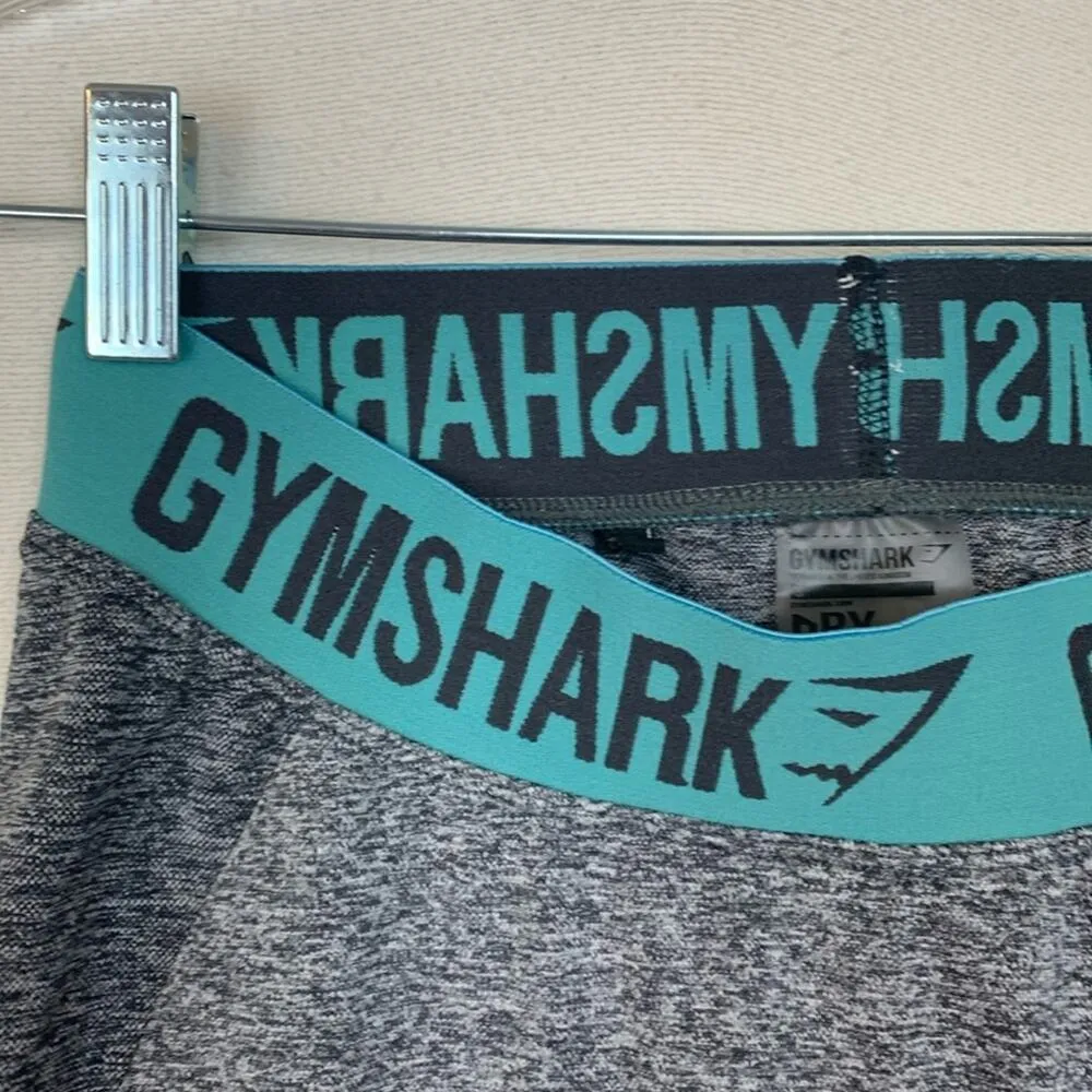 Gymshark size small dry leggings gray blue seamless shape athletic heathered wor - Image 4