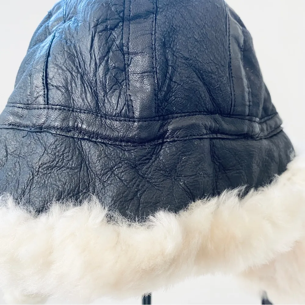 Source Unknown Leather trapper hat - Image 7