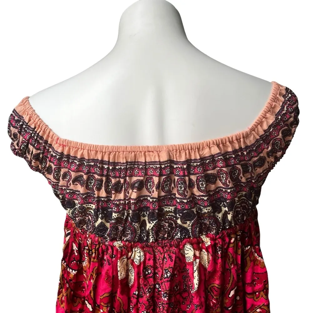 NWT Free People Bali Mariposa Babydoll Dress In Strawberry Combo, Sz XS - Image 13