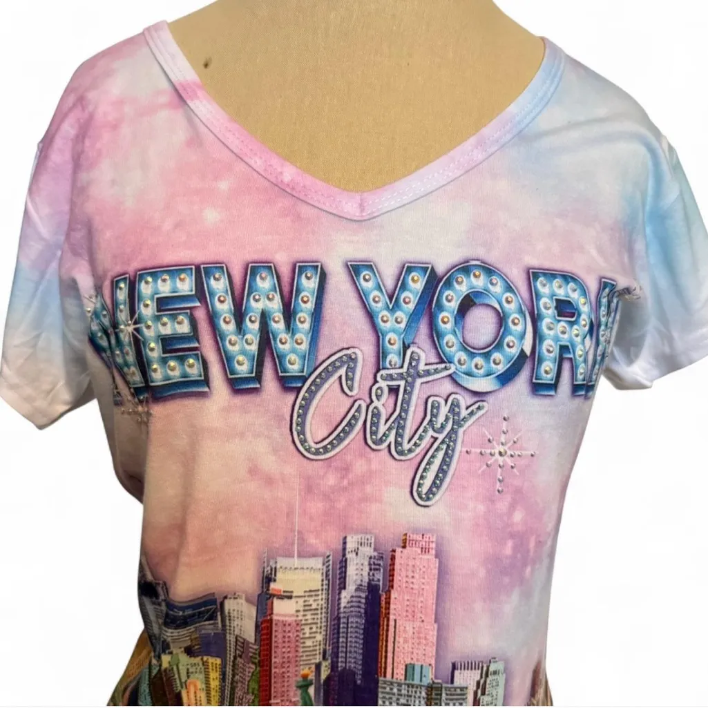 New York City Skyline Graphic Tee Black - Image 2