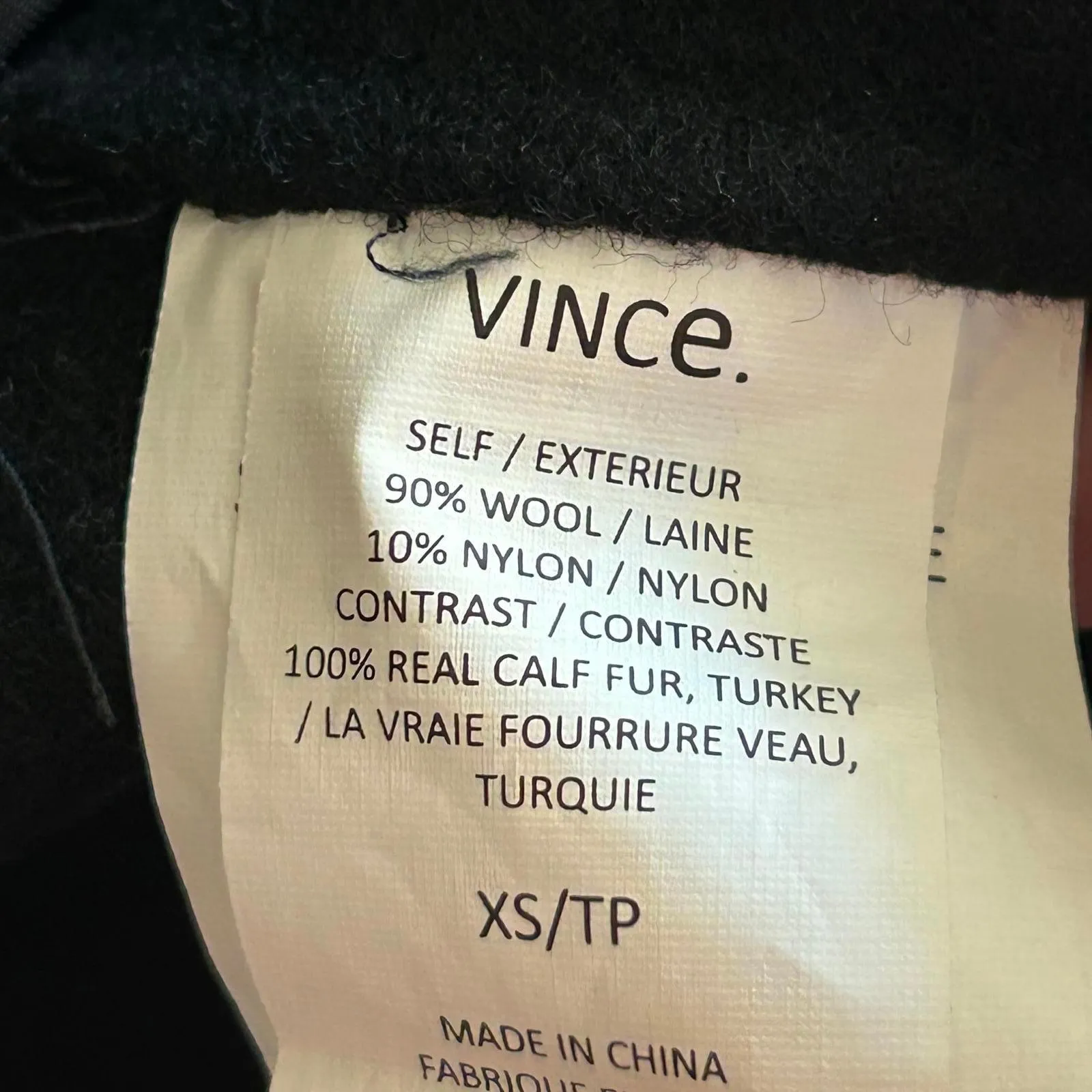 Vince Women's Black Wool Textured Coat Size XS - Image 7