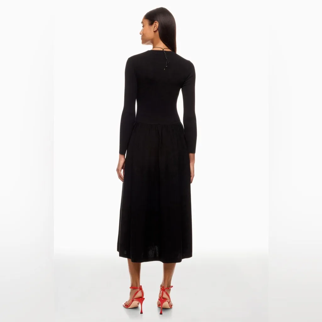 Thakoon Drop Waist Midi Dress Black Size M - Image 3
