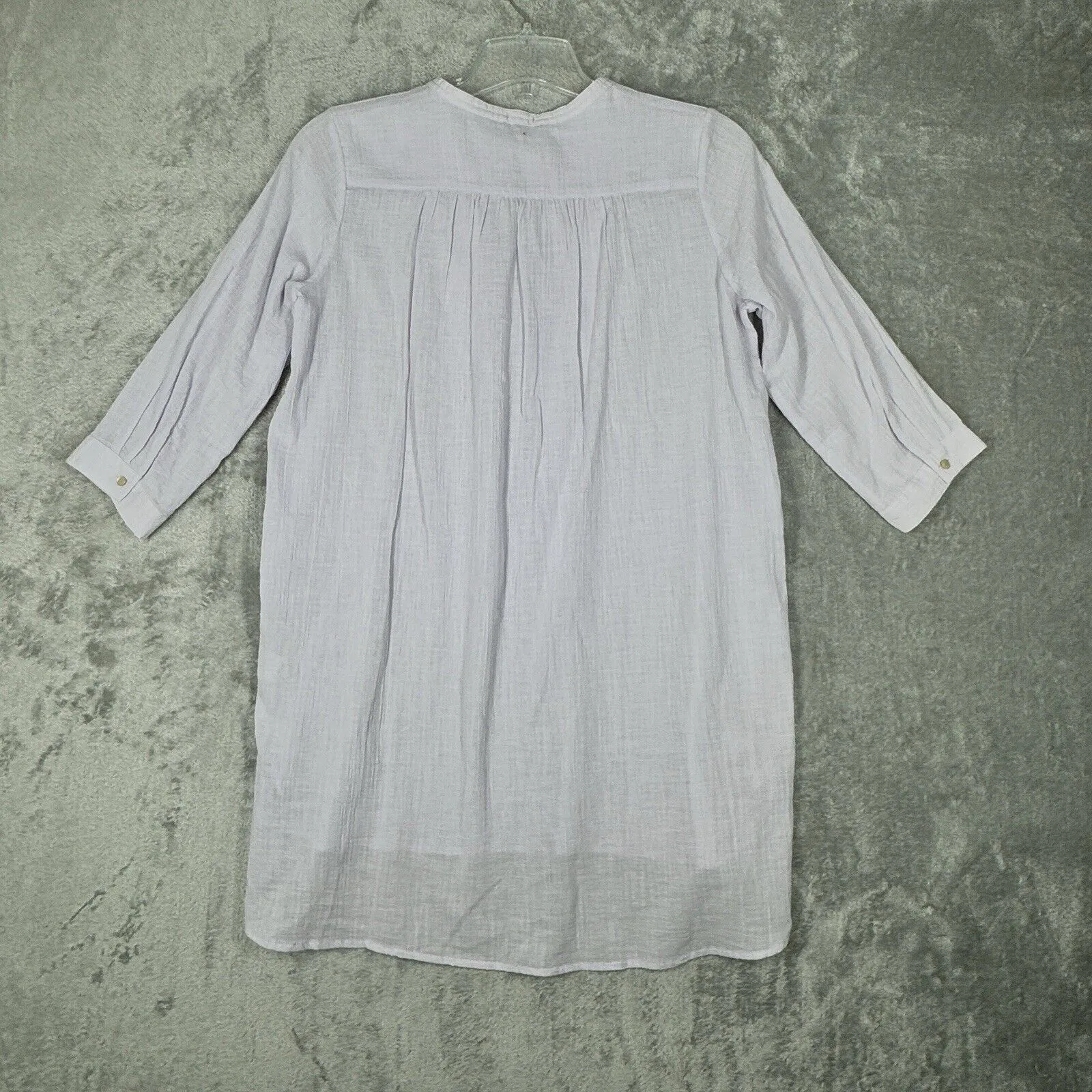 J Crew Shirt Womens Small Purple Tunic Cotton‎ Preppy Essential Basic Minimalist - Image 3