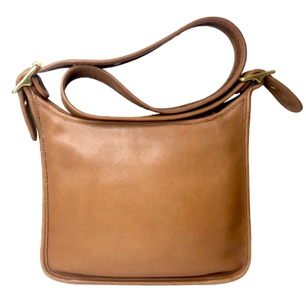 Vintage COACH Legacy Zip Camel Glove-Tanned Leather Shoulder Bag USA 9966 - Image 2