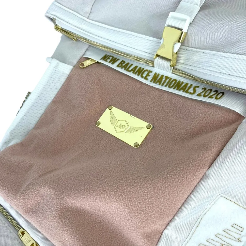 2020 NBNI New Balance Nationals Indoor Championship Backpack Bag Pink Gold White - Image 10