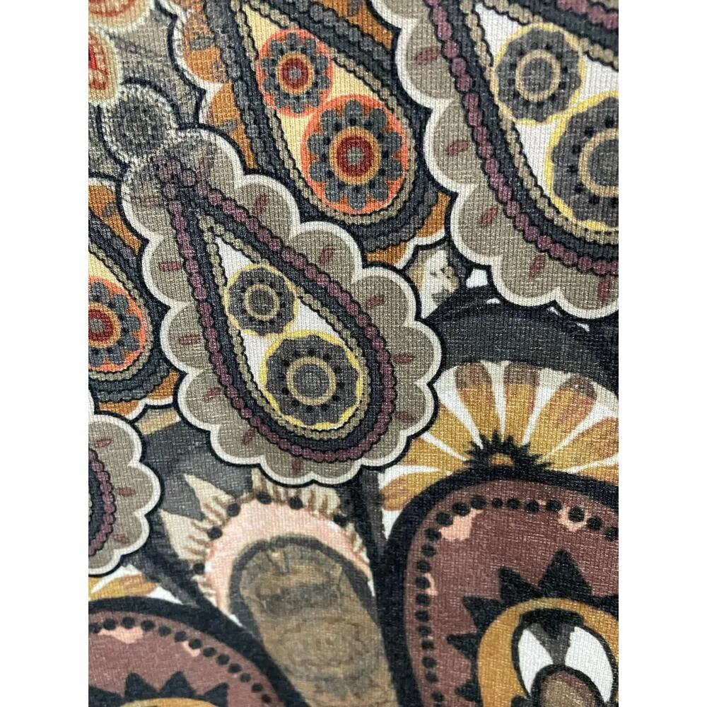 Desigual Mocha Brown Geo-Floral Print Sleeveless Dress Large - Image 5