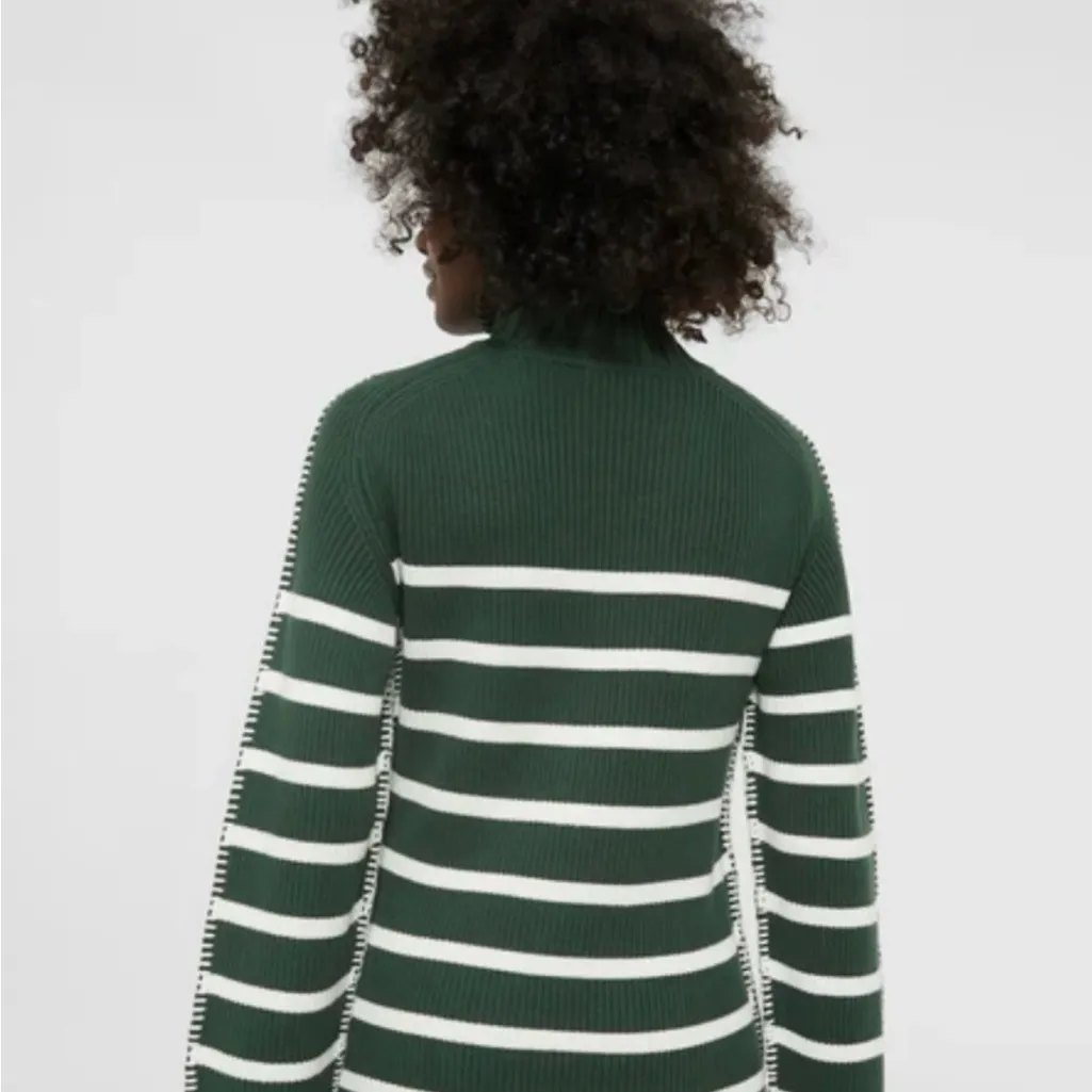 Tuckernuck Hyacinth House Striped Emsley Mini Sweater Dress Pine Green White XXL - Image 6