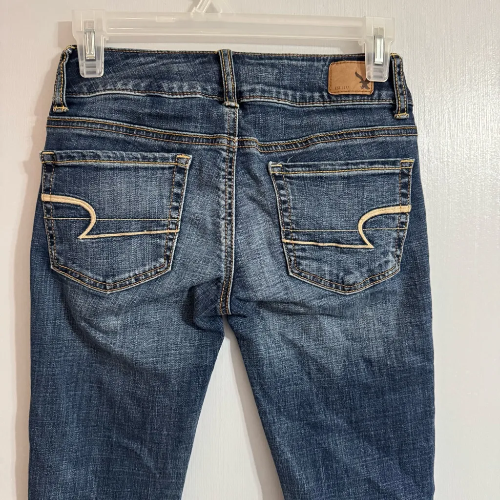 American Eagle Outfitters Artist Super Stretch Dark Blue Flare Jeans Size 00 - Image 9