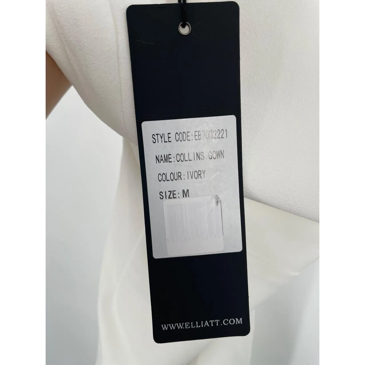 ELLIATT Women's Ivory Square‎ Neck Criss-Cross Back Collins Mermaid Gown Size M - Image 11