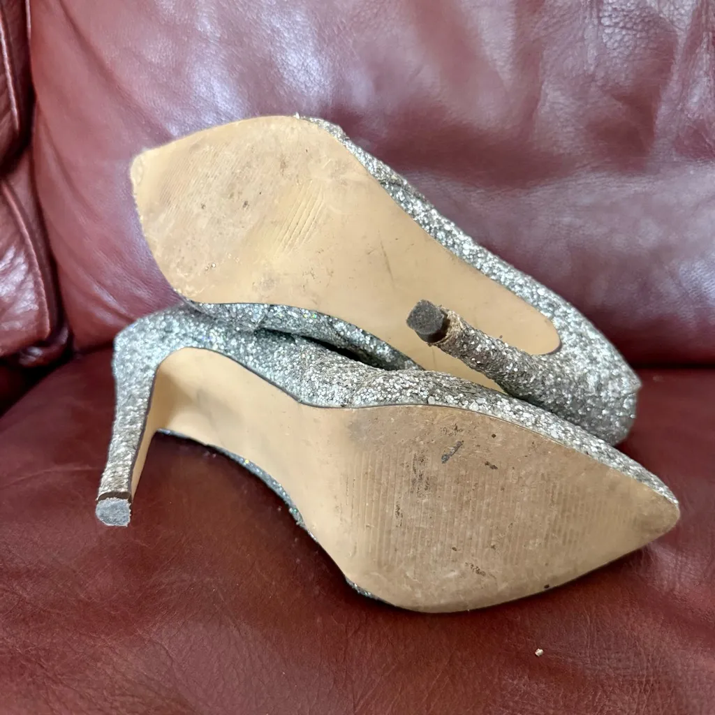 Michael Antonio Glitter Heeled Boots - Silver - Image 5