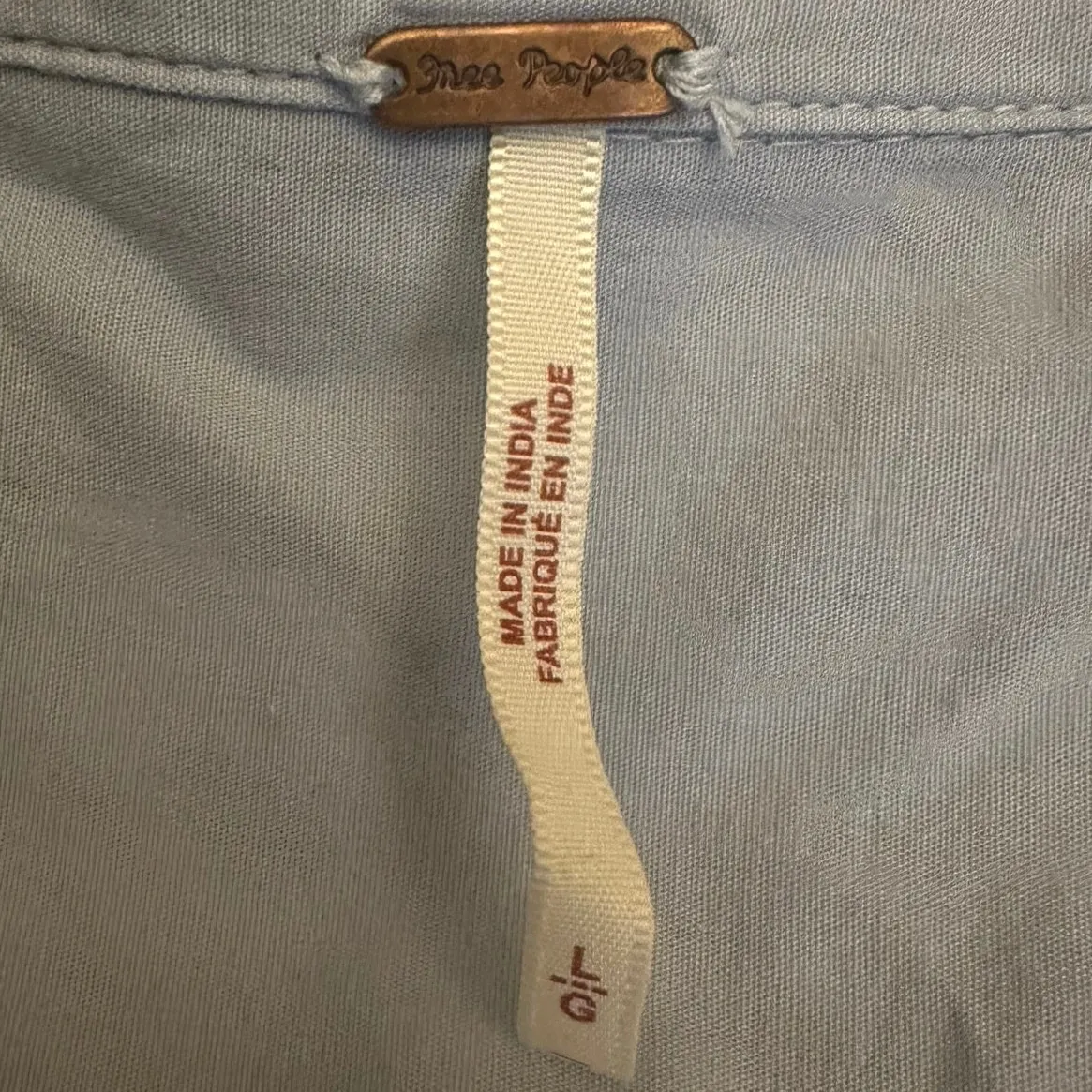 Free People Large Dainty Cottage Crochet Lace Hooked On You Top Shirt Blue - Image 11