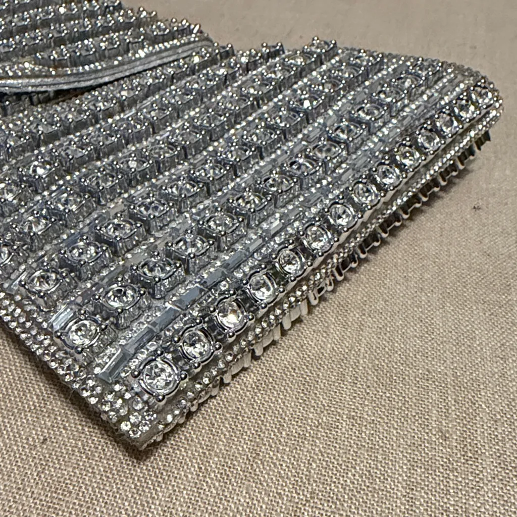 Most Wanted Silver Jeweled Clutch Bag - Image 7