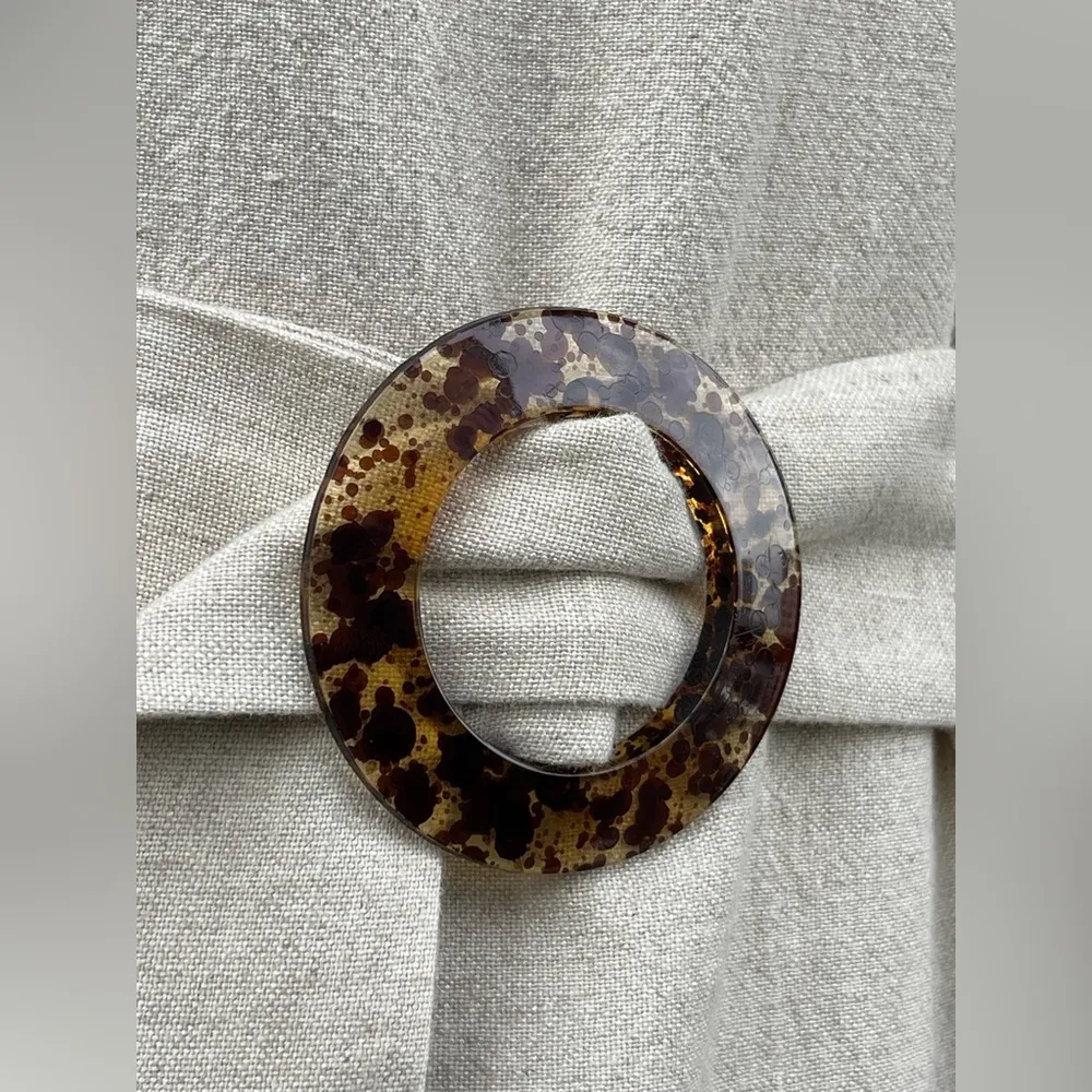 Reserved Dress Mini Belted Sweetheart Neck Puff Sleeve Off White Cream Size 8 - Image 6