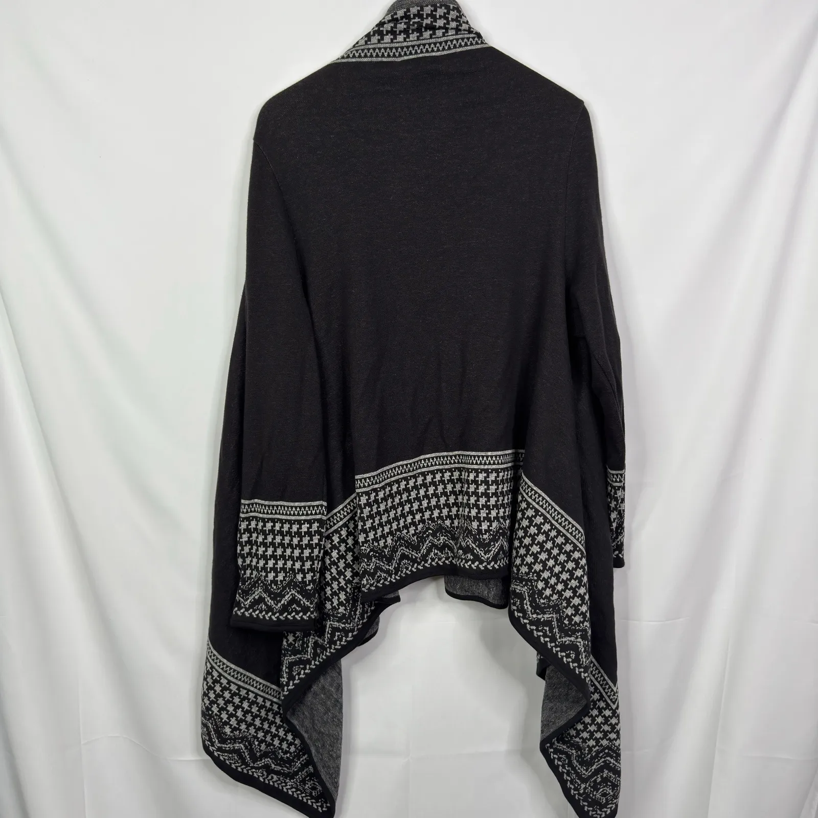Dana Buchman Women's Black Houndstooth Trim Open Front Cardigan Sweater XXL NWT - Image 7