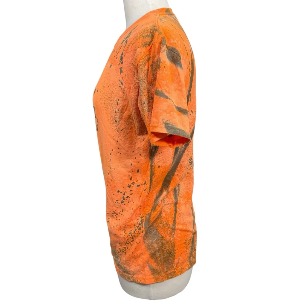 Fruit of the Loom S Orange Harley-Davidson Bleach Dye Short Sleeve Tee - Image 7