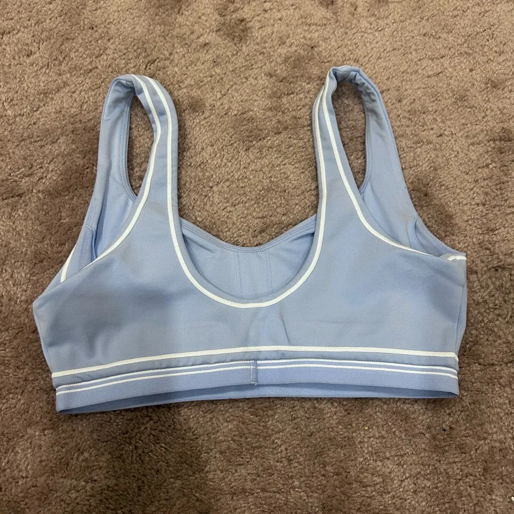 Alo Yoga Seashell Blue Heart throb Airbrush Bra Medium - Image 4