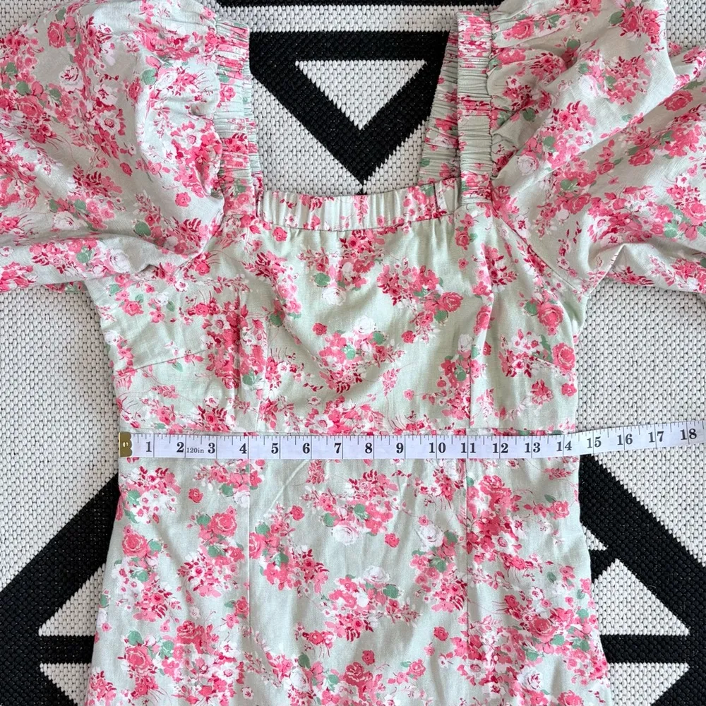Forever That Girl x Anthropologie Puff Sleeve Floral Print Mini Dress XS - Image 7
