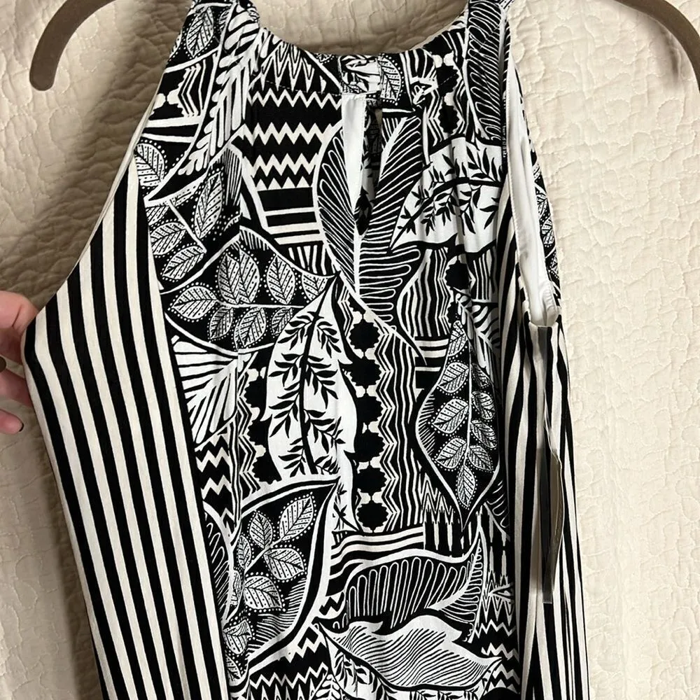 NWT Chico’s Tropical Print Striped Maxi Dress - Image 5