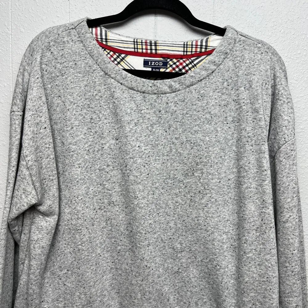 IZOD Speckled Mock Layer Womens Sweatshirt XL Academia Gorpcore School College - Image 3