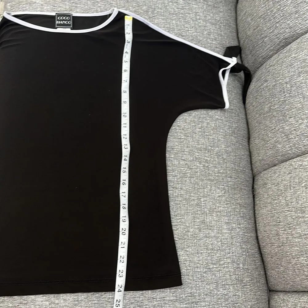 Coco Bianco Women's Black Stretchy Short Sleeves Top Size Small - Image 13