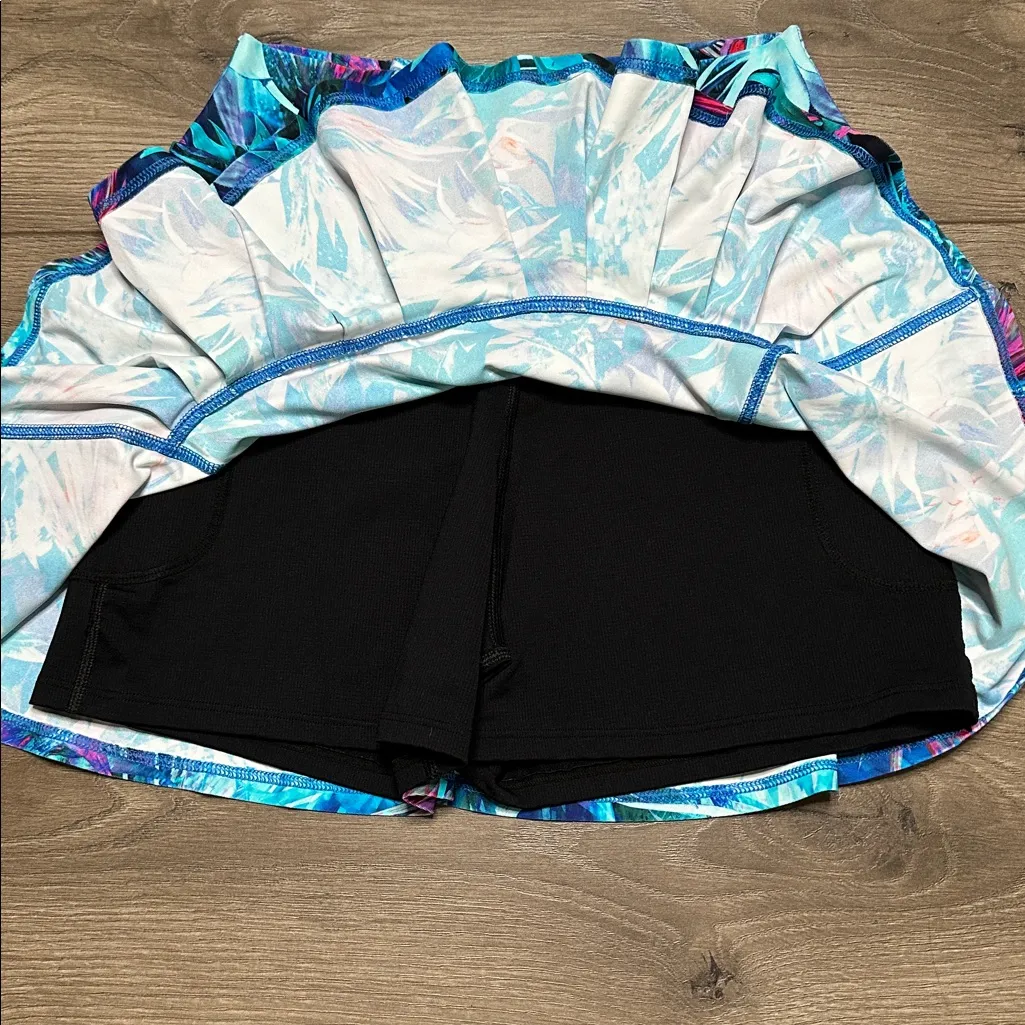 Dona Jo High Rise Tennis Golf Skirt Skort Multicolor Pink Blue Size Small - Image 6