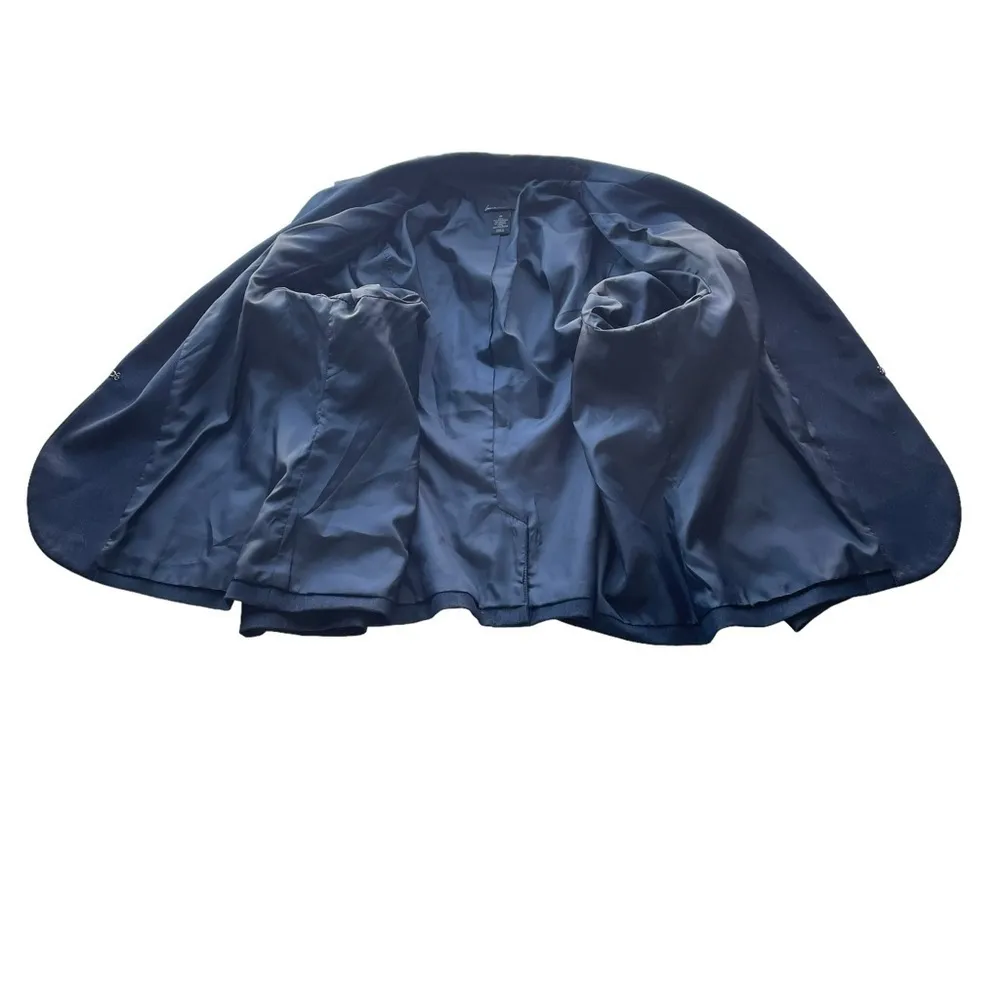 Lane Bryant Denim Chambray Blazer Jacket Dark Blue Plus Size 28 Oversized Office - Image 7