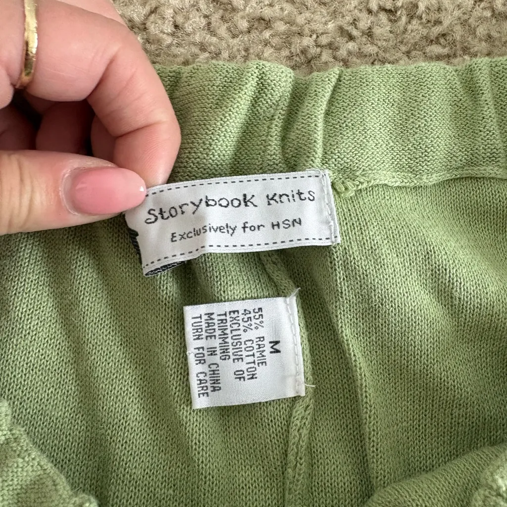 Storybook Knits Vintage Grandmacore Green High Rise Pants Size M - Image 3
