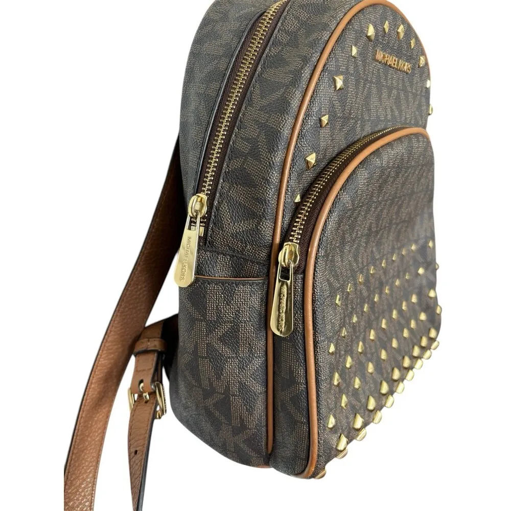 Michael Kors Women's Abbey Medium Studded Leather Backpack Dark Brown NWOT - Image 3