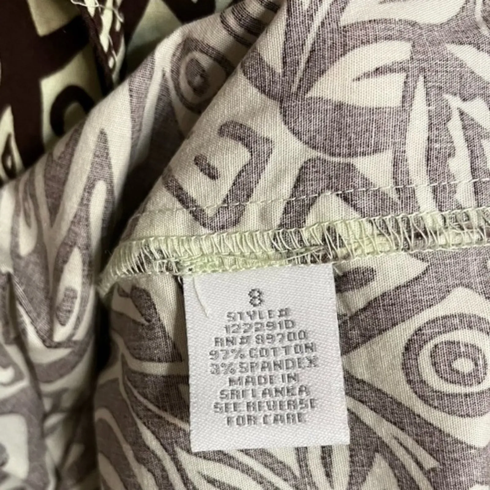 Dress‎ Barn Brown And Cream Aztec Print Cap Sleeve Button Up Dress Size 8 - Image 14