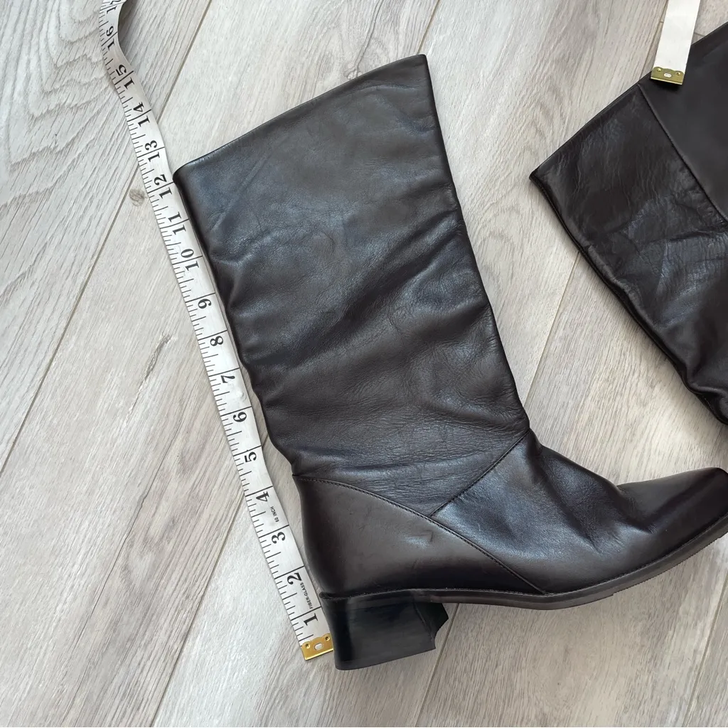 Markon Shelly Boots leather calf chunky heel womens Brown size 6M y2k vintage - Image 7