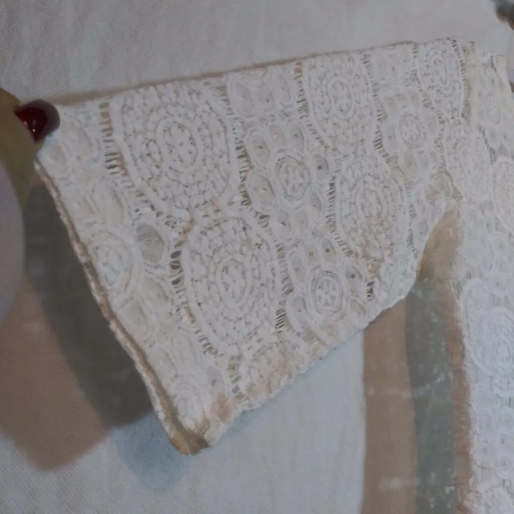 J Valdi Elegant Sheer White Lace Women's Cover Up Top Size M Size M - Image 3