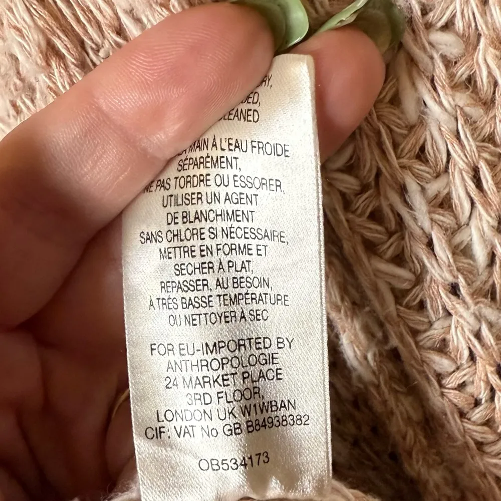 Anthropologie Angel of the North Long Blush Pink Mori Knit Cardigan 3 Button M Size M - Image 8