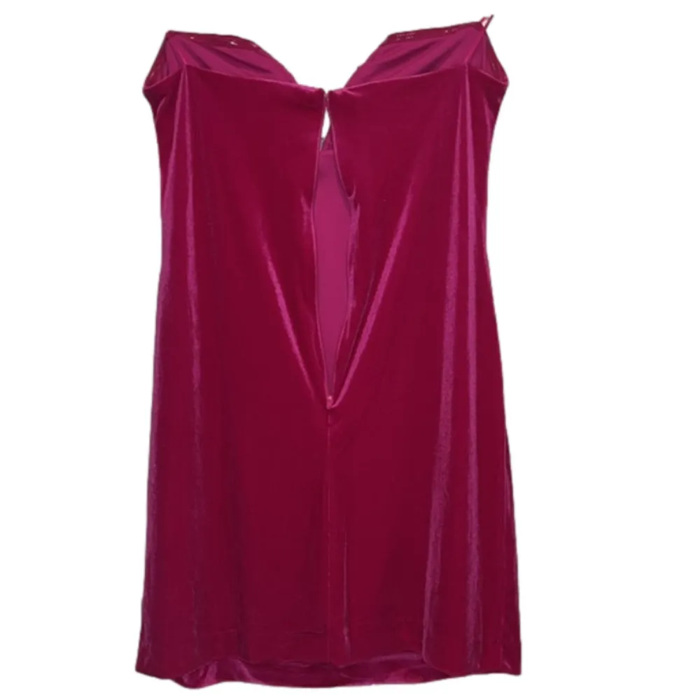 New strapless mini dress hot pink large velvet v wire mini dress party dress - Image 5