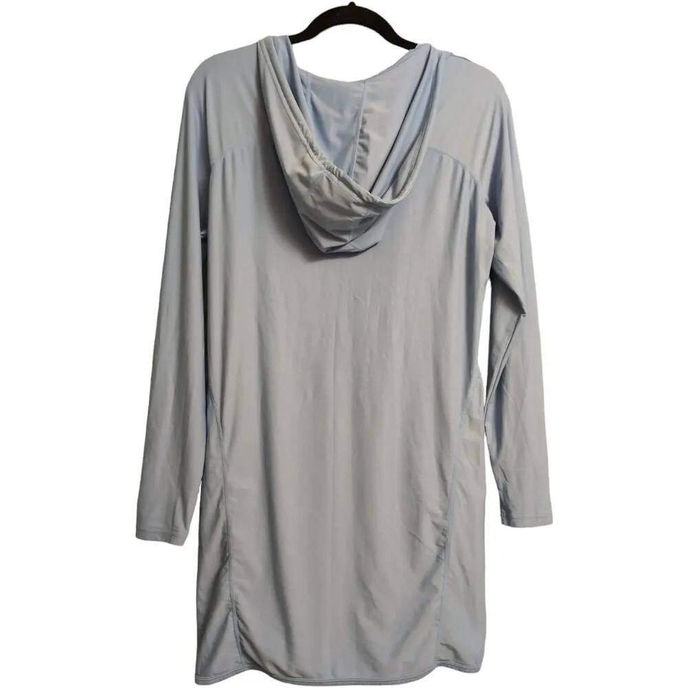 Coolibar Seacoast Swim Cover Up Dress Blue Tunic Long Sleeve Hooded Size M Size M - Image 2