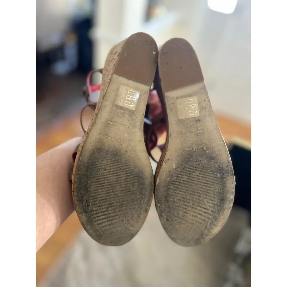 Boden Taupe Grey, Pink & Cream Cork & Leather Wedges Gray Size 10.5 - Image 4