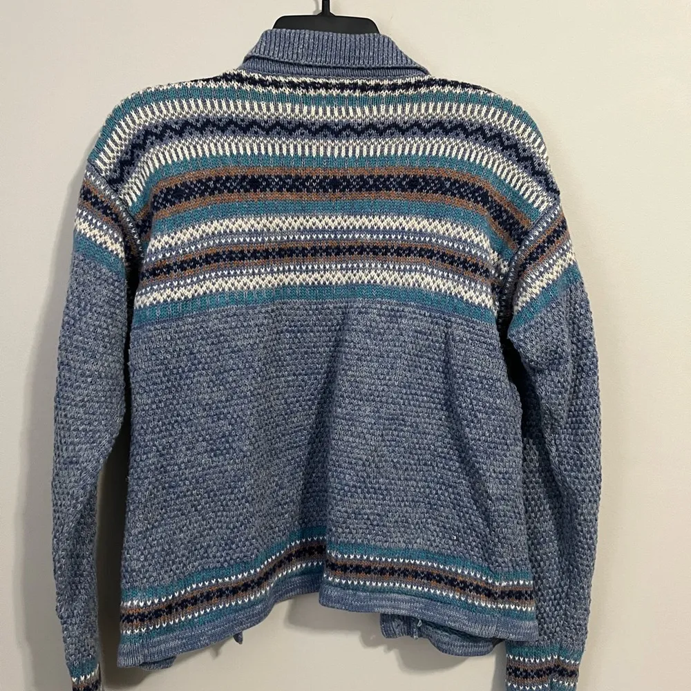Women's Blue Patterned Sweater - Image 3
