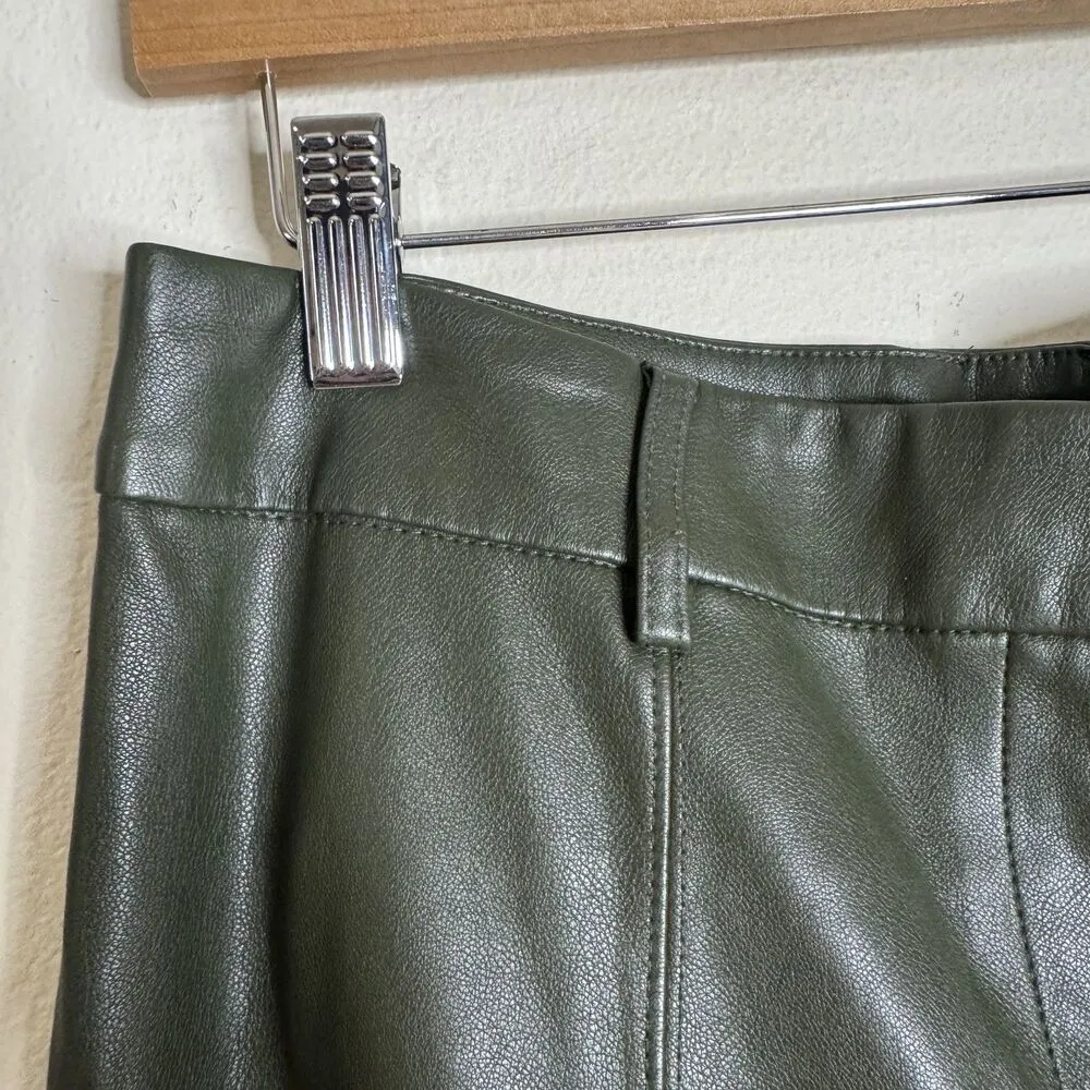 Avec Les Filles Pants Womens Small Faux Leather High Rise Straight Leg Modern - Image 4