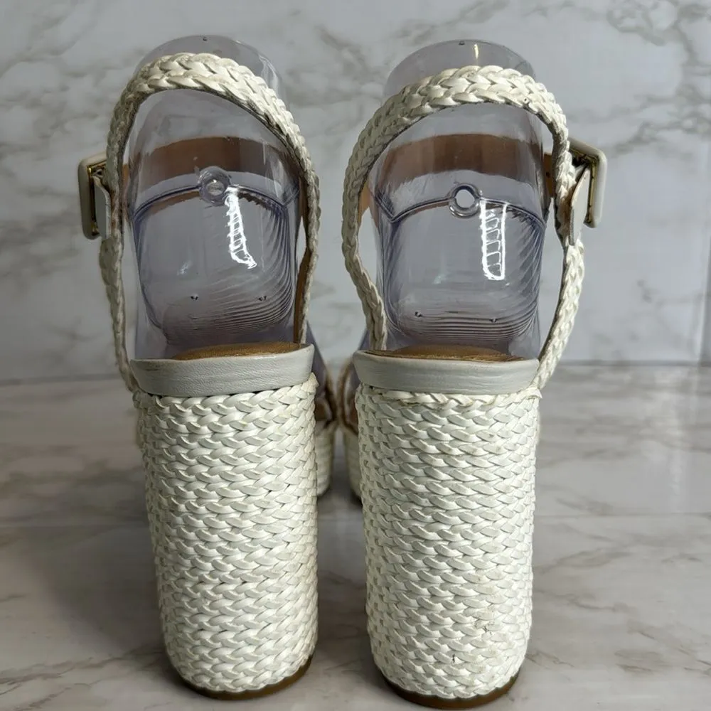 Raye ladies white rope platform heels with straps size 7.5 - Image 6