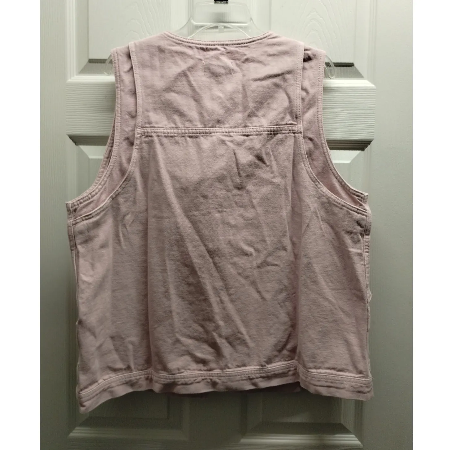Universal Threads Universal Thread NWT Women's Size Large Light Pink Denim Tie-Front Utility Vest - Image 3